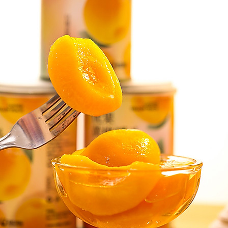 冠虹優級對開黃桃罐頭425g*5罐水果糖水童年休閑零食